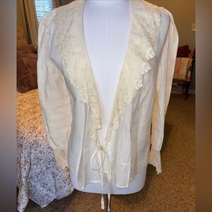 Ralph Lauren vintage Cream Lace Trim blouse